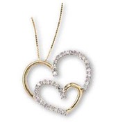 Кулон стильный сердце с бриллиантами VVS1/F 0.60Сt фотография