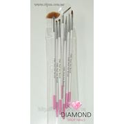 Набор кистей для дизайна Y.R.E. бело-розовая ручка 7 шт. фотография