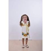 Трикотажна дитяча сукня Ясне сонечко біла