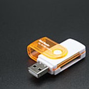 Картридер Card Reader Micro SD 4в1 оранжевый