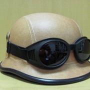 Шлем байкера с очками Немецкий красно-черный, арт. 151001/3 фото