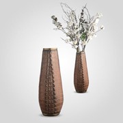 Ваза Коричневая “Crocodile Skin“ Большая (Полистоун) фото