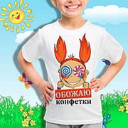Детская футболка для девочки Обожаю конфетки фото