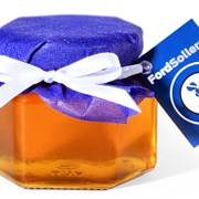 Мёд, взбитый мёд в банках с логотипом фото