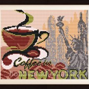 Рисунок на ткани для вышивания бисером “ на кофе в Нью-Йорк“ VKA4403 фото
