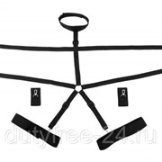 Черная портупея с кольцом и фиксацией рук и ног фото