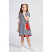 Платье для девочки, цвет синий/красный, рост 110 см фотография