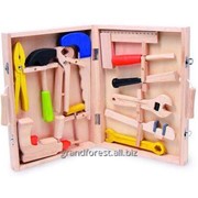 Набор строителя 5, детский набор инструментов из дерева фото