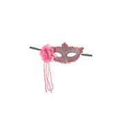 Розовая карнавальная маска с цветком