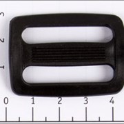 Пряжка регулирующая 20мм пластик цв черный (уп 100шт) К-20 фото