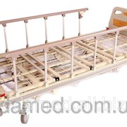 Ліжко лікарняне механічне на колесах, з поручнями та регуляціею висоти, металевий каркас (4секції) (OSD-94U)