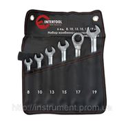 Набор комбинированных ключей с трещеткой 6ед., 8-19мм Cr-V Intertool XT-1301