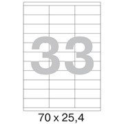 Офисные этикетки 70 x 25.4 mm, на листе 33шт (100 листов в пачке)