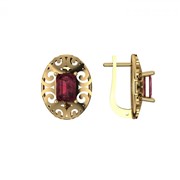 Серьги ERG010422 бр Сыр?а (Алтын 585) Гранат 2,35 кт