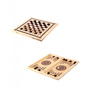 Игра три в одном нарды, шашки, шахматы арт. В-7 фото
