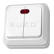 Выключатель 2 с подсветкой BUKO белый фото