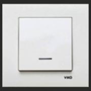 Выключатель одноклавишный с подсветкой VIKO Karre (Карэ) цвет: белый, кремовый фото