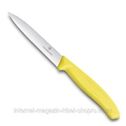 Нож Victorinox для очистки овощей, лезвие 10 см волнистое, желтый фотография