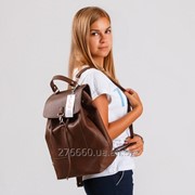 Рюкзак с клапаном коричневый сатин