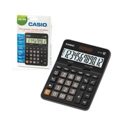 Калькулятор настольный CASIO DX-12B-W (175х129 мм), 12 разрядов, двойное питание, черный