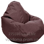 Темно-серое кресло-мешок груша 100*75 см из микро-рогожки, гранитовое коричневый фотография