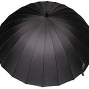 Мужской чёрный зонт-трость суперпрочный с 24 спицами