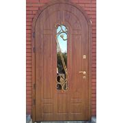 Входные металлические двери Арка с МДФ накладками фото