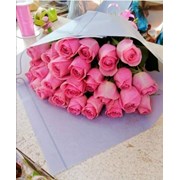 Розовые розы 25 шт 60 см фото