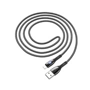 Кабель Hoco U89, USB - Lightning, 2.4 А, 1.2 м, индикатор, тканевая оплетка, черный фото