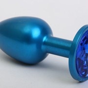 Синяя анальная пробка с синим кристаллом - 8,2 см. 4sexdreaM 47196-6