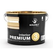 Краски для стенKolorit interior PREMIUM 3 База А (матовая стойкая к мытью латексная краска) 3л 5л 10л