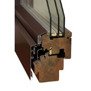 Окна дерево-алюминиевые при производстве использован качественный клееный трехслойный брус