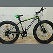 Велосипед 26“ AVENGER C262D, 14“ без крыльев FAT BAIKE, черный/зеленый, фотография