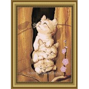 Рисунок на ткани для вышивания бисером “Это мы - коты“ VKA3015 фотография