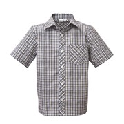 Рубашки детские. Рубашка Pixel короткий рукав коричневый-белый. фото