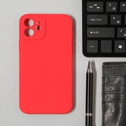 Чехол LuazON для телефона iPhone 12, Soft-touch силикон, красный фотография