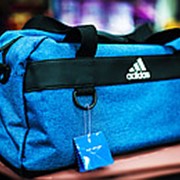 Спортивная дорожная сумка ADIDAS среднего размера 46х20х25см голубая фото