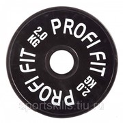 Диск для штанги каучуковый, черный, PROFI-FIT D-51, 2 кг фото