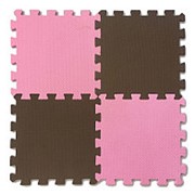 Мягкий пол из пазлов Розово-коричневый 1кв.м, 16 деталей 25x25 (Экополимеры) фото