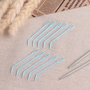 Набор игл для вязания, 7 см, 10 шт, цвет голубой фото