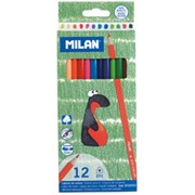 Карандаши цветные Milan, 12шт, треугольные фотография