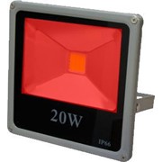 Светодиодный прожектор 20Вт эконом серый/красный плоский, IP65/50 20W/R, фото