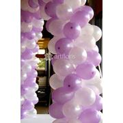 Украсить зал шарами, оформление шариками, шары с гелием, свадебное оформление воздушными шарами фото