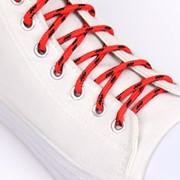 Шнурки для обуви, пара, круглые, 5 мм, 120 см, цвет красный/чёрный фотография