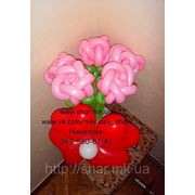 Букет 5 роз из шаров. Николаев фото