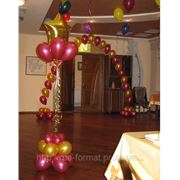 Украшение зала гелиевыми шарами фотография