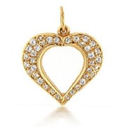 Кулон стильный сердце с бриллиантами I1/G 0.60Сt фотография