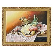 Натюрморт “Фрукты с вином“ багет 36х46 см фото