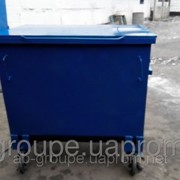 Бак для мусора с крышкой металлический 1100 литров, задняя загрузка фотография