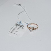 Кольцо серебряное позолоченное с фианитами Арт К3Ф/038, вес 1,50 гр, фото
